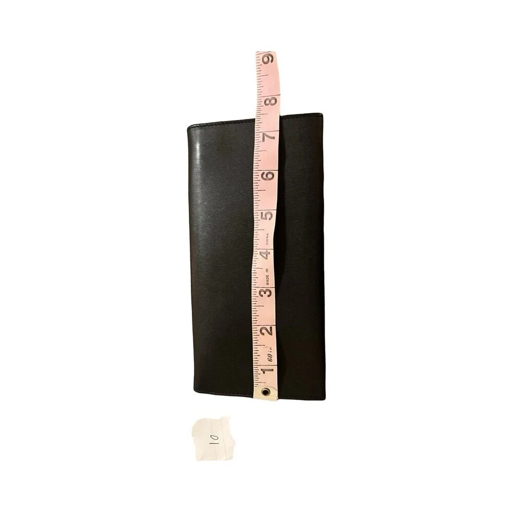 Dunhill *Mint*Smooth Black Leather Long Bifold Clean Wallet Mens/Womens Unisex